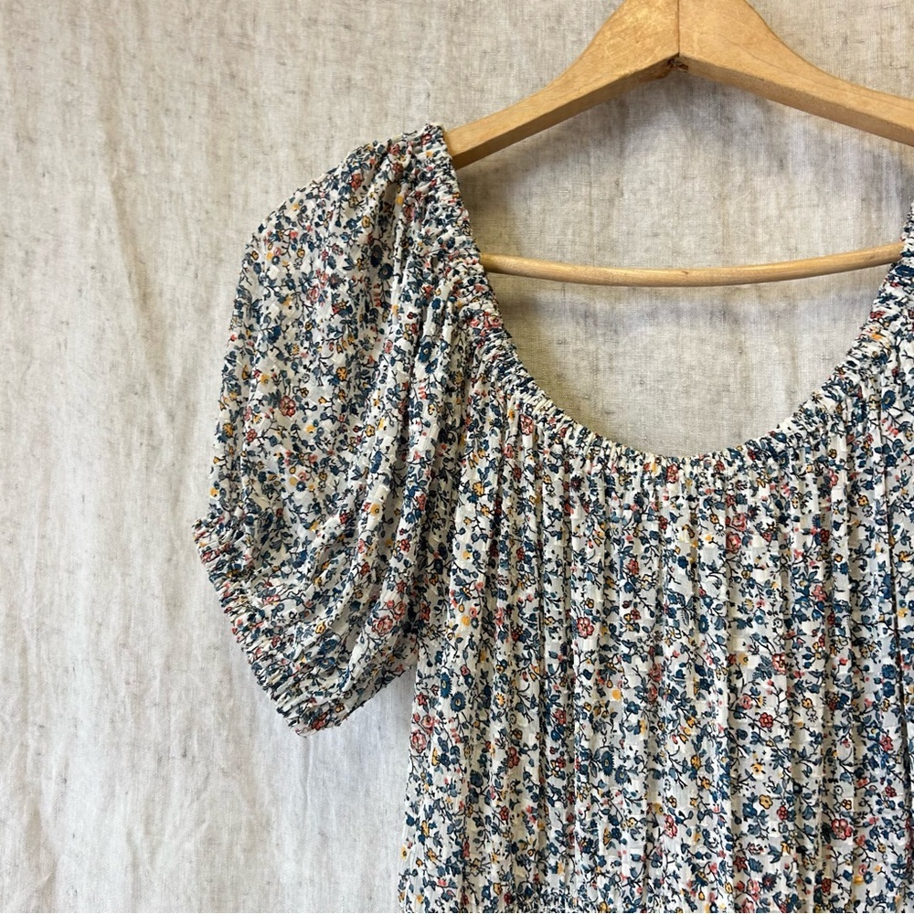 Madewell Smock-Waist Peasant Midi Dress in Blossoming Vine size small tall - Picture 8 of 11